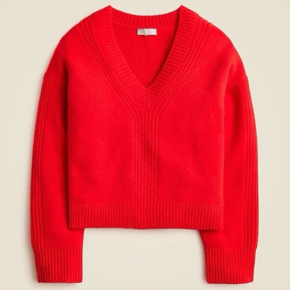J. Crew Red V-Neck Sweater - Picture 1 of 6